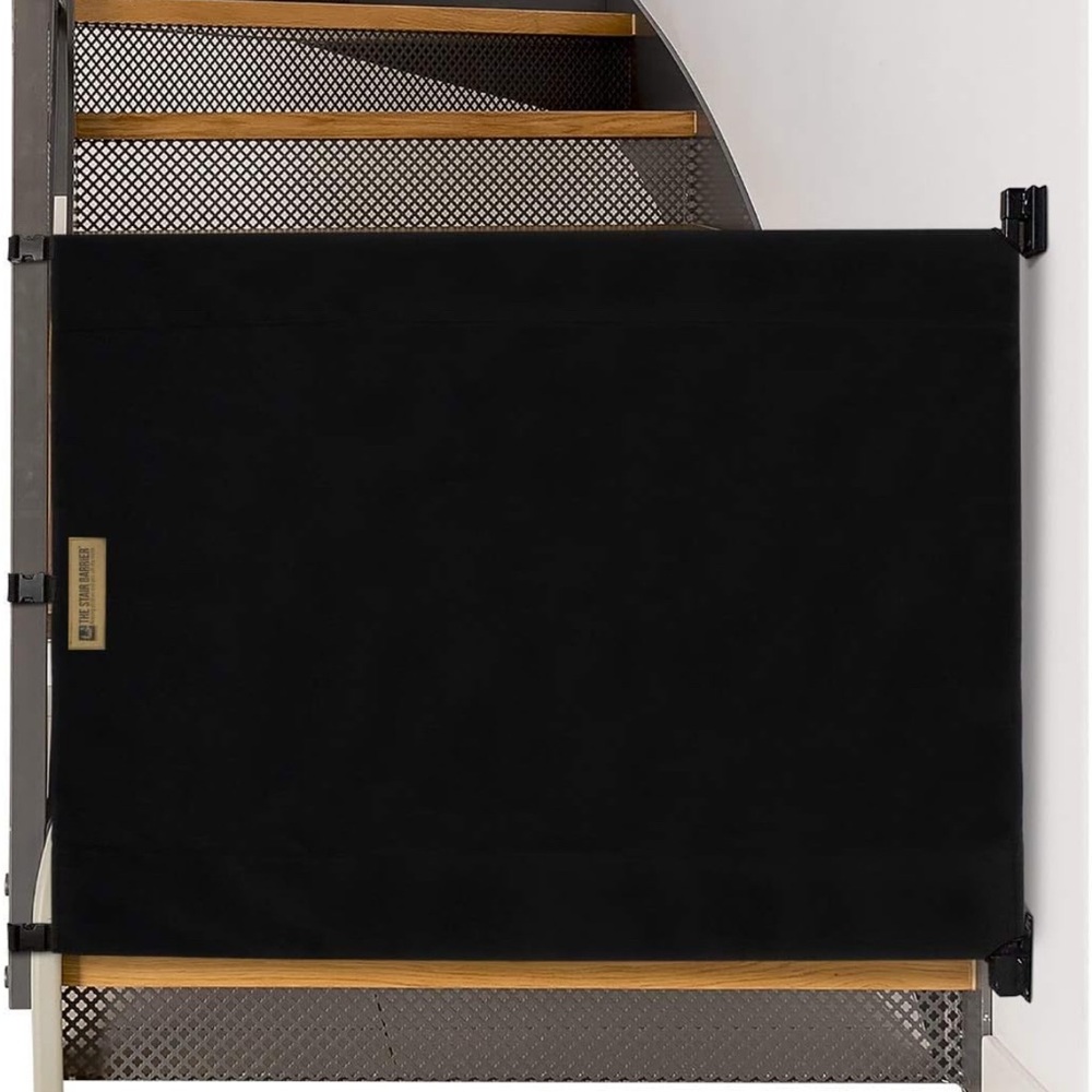 The Stair Barrier Baby Gate Banister to Wall 36”-43” Jet Black